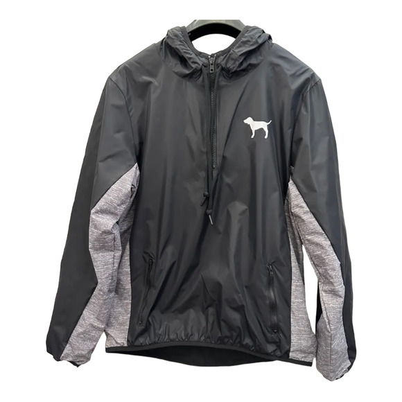 Victoria's Secret Jackets & Blazers - Victoria's Secret PINK Quarter Zip Anorak Black Windbreaker Jacket Size XS/S